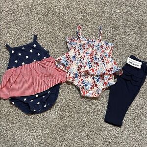 Baby girl 4th of July clothing bundle